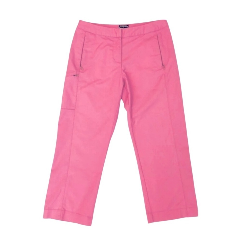 Adidas Cropped Stretch Golf Outdoor Zip Pocket Trouser Pants Salmon Pink Sz 14